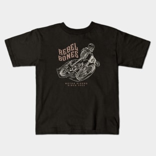 REBEL BONES - Only Front - Skeleton Biker Kids T-Shirt